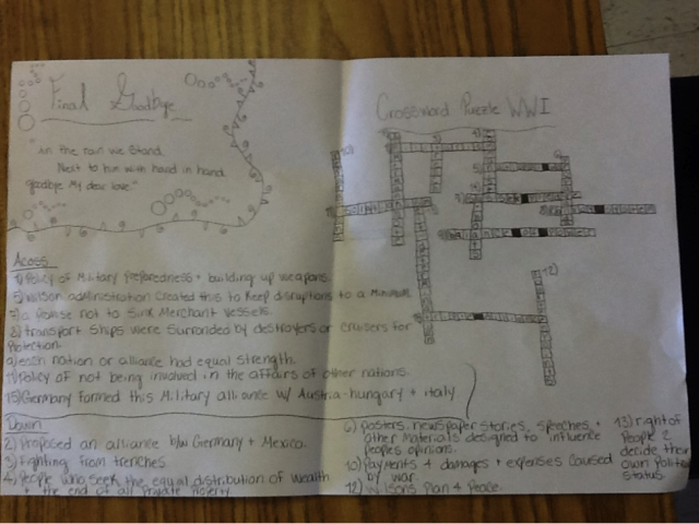 World War I Haiku & Crossword Puzzle